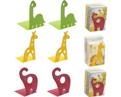 6 Stuks - boekensteunen - boekensteun kind - boekensteun kinderen - boekensteun kinderkamer - boekensteun kids - boekensteunen nutraal - boeken steunen - Plank Organizer - Boekenstandaard