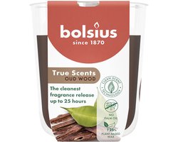 6 stuks Bolsius geurglas oud hout - oud wood geurkaarsen 80/73 (25 uur) True Scents