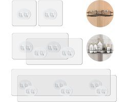 6 stuks douchecaddy plakvervanging, waterdichte douchestreep, zelfklevende wandhouder zonder boren voor hoekplank, badkamer-opbergplanken, keukenrekken en zeephouders