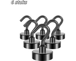 6 stuks - Haken - Magnetische haken - Beschadigen de muren niet - Geschikt voor badkamers, douchecabines, keukens, kantoren en soortgelijke locaties - Waterdicht, oliebestendig en roestvrij - Draagvermogen tot 12 kg - Wit