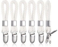 6 stuks handdoekclips - metalen theedoekhaken - geweven katoen - stevige hangende clips - theedoekhouders - opbergclips - ophangen van kleding - theedoek - strandhanddoek - haken - keuken