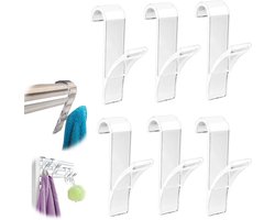 6 stuks handdoekhaken - radiator haken - kledingrek haken - badkamer haken - voor het ophangen van handdoeken, badsponzen, kleding, hoeden (9,5*5,9 cm - transparant)