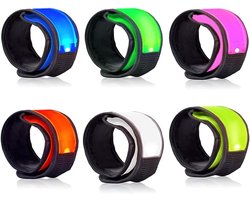 6 Stuks - Hardloop Verlichting - Reflecterende Veiligheidsarmband - LED Armband USB Oplaadbaar - Wandel Armband - Hardloopband - LED-Veiligheidsarmband voor kinderen - Polslampje - Reflecterende polsband - hardlooparmband met lampje voor hardlopers