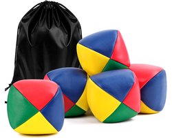6 Stuks Jongleerballen voor Kinderen, Zachte Jongleerbal van PU-Leer, Mini Jongleerballen voor Circus, Beginners, Jongens, Meisjes en Volwassenen, Meerkleurig
