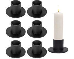 6 stuks - Kandelaars - Kaarsenhouder - Kaarsenstandaard - metalen kaarsenhouders - moderne kaarsenhouders - woondecoratie - voor de woonkamer, feesten, Kerstmis, bruiloften - Φ2.5 cm - 5*2.7 cm - zwart