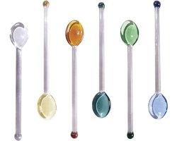 6 Stuks Kleine Glazen Theelepels Kristalhelder Theelepel Glas Espresso Of Thee Roerstaafjes Voor Dessert Mengen Voorgerecht Diverse Kleuren