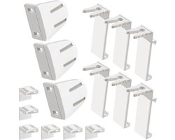 6 stuks klemdragers voor dubbel rolgordijn - 3 stuks roldragers - klemhouders voor Klemmfix rolgordijn - houder rolgordijn reserveonderdelen voor PVC houten raam deurvleugels - zijtrekrolgordijn