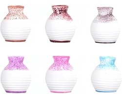 6 stuks kleurrijke mini bud vazen, kleine hars bloem vazen, micro landschap doe-het-zelf decor, mos sappige ornamenten, fee tuin accessoires, thuis tafelblad decoratie, cadeau voor plantenliefhebbers