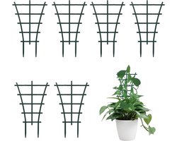 6 Stuks - Klimrek Planten - Herbruikbaar - Plantenstok - Klimrek Planten Buiten - Klimrek Planten Tuin - Plantenrek Buiten - Bladvormige Plantenrek - Voor Potplanten Tuin Kamerplant - Groen