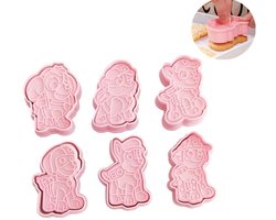 6 stuks Koekjesvorm - Koekjesvorm Uitsteekvorm set - uitsteekvorm - PP uitsteekvormen - Bakvorm - Mini Uitsteekvormen - Uitstekers Set - keukengereedschap - Kookgereedschap - PP - Roze