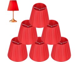 6 stuks lampenkappen voor tafellamp, wandlamp of kristallen kroonluchter - stof - rood