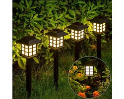 6 Stuks - lantaarn - solar tuinlamp - solar buitenlamp - tuinlamp solar - LED tuinlamp buiten - tuinpad verlichting - draadloze tuinverlichting - Tuinlamp - Zonne Energie - sfeerlicht - automatische solar lamp voor buiten - Buitenlamp - Verlicht