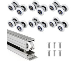 6 stuks looprollen voor schuifdeuren, ideaal voor kastdeuren en douchewielen, diameter 20 mm, soepel lopende rolwagens en loopwagens