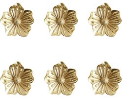 6 Stuks Messing Bloem Handgrepen voor Ladeknoppen - Vintage Kastknoppen voor Keukenmeubels, Deurhandgrepen en Interieurdecoratie