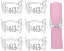 6 stuks metalen servetringen met letter Bismillah - alfabet servetgespen voor bruiloft, feest, ramadan, banket - tafeldecoratie.