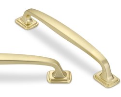 6 Stuks Meubelgrepen 128mm, Geborsteld Messing Kastgrepen van Zinklegering, Vintage Keukenhandgrepen voor Bronzen Keukenkasten en Meubels