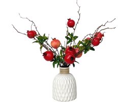6 Stuks Nep Granaatappel Takken - Decoratie voor Thuis, Tafel, Bruiloften en Feestjes, Tuinaccessoires