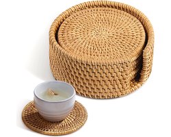 6 stuks - Nordic Handgemaakte rotan wanddecoratie - muurdecoratie - muurdecoratie woonkamer - muurdecoratie metaal - Geweven wanddecoratie