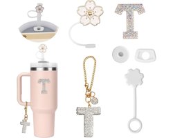 6 Stuks Personaliseerbare Accessoires voor Rietjesbeker - Initiaaldecoratie, Letterstickers, Letterbedels - Lekstopper Geschikt voor Stanley Cup - Optimaliseer genoemde zoekwoorden en omschrijf de producten duidelijk.