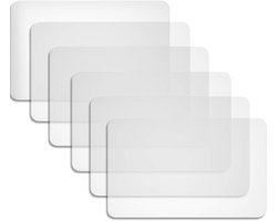 6 stuks - Picknickmat - Schrijfmat - Kunststof placemat - Hittebestendige tafelmat voor bij het eten - 43 x 28 cm - Transparant