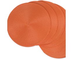 6 stuks - Placemats - tafelmatten - pannenonderzetter - 38 cm - Hittebestendige onderlegger - pannenonderzetter hittebestendig - Tafelaccessoires - pannen onderzetters - Waterafstotende - Geschikt voor tafel, keuken, kantoor, eetkamer - Oranje