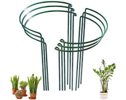 6 stuks - Plantenstandaards - Plantenondersteuningsframes - Hortensia-ondersteuningsframe - Halfronde metalen plantensteunpalen in slangvorm - Zware plantensteunen voor pioenrozen, viooltjes, rozemarijn, etc. - vaste plantenhouders