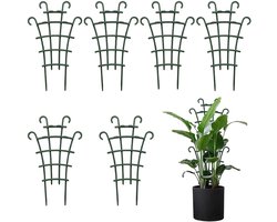 6 Stuks - Plantensteun - Trellis voor Klimplanten - Klimrek Planten - Klimrek Planten Buiten Muur - Klimrek Planten Tuin - Klimrek Nature - Tuinaccessoires - Kunststof plantenklimrek - Groen