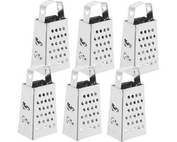 6 Stuks rasp Mini kaasschaaf Groenteschaaf Keuken gadget dunschiller multi -functioneel raast Keuken Slicer kaas versnipperaar wortel versnipperaar Roestvrij staal Silver