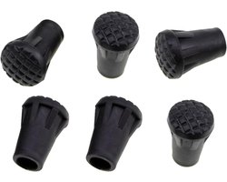 6 stuks rubberen wandelstokpunten vervangende wandelstokpunten stevige wandelstokpunten rubberen voetpunten uiteinden voor senioren wandelstok, veiligheidsstok kruk accessoires 3/4 inch