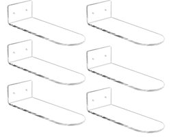 6 stuks - Schoenenrek - Wandmontage schoenenrek - Transparant - Opbergrek voor thuisgebruik - Sneakersrek - 20*7.6*4cm - Acryl - Met schroeven en expansiebuis