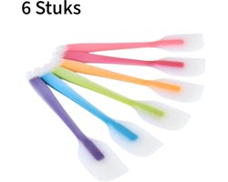 6 stuks - semi-transparante siliconen spatel set - naadloze zachte schraper - taarten en gebak uitsmeren - hittebestendig en haarvrij - makkelijk schoon - multicolor