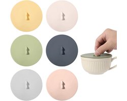 6 stuks siliconen deksels voor kopjes - drinkglazen - herbruikbaar - anti-stof - 10 cm - kleurrijke glazen afdekking - thuis - outdoor - beker - koffie