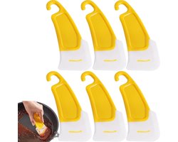 6 stuks - Siliconen schraper - Schraper - Multifunctionele Keukenschraper - Siliconen voedsel schraper - Bakkrabber - Keuken spatel - Hittebestendig - Keukengereedschap - Reinigingsgereedschap - 14*6 cm - geel