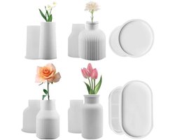 6 Stuks Siliconen Vazen Gietvormen voor DIY Bloempotten