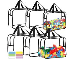 6 stuks speelgoedopslag - herbruikbare speelgoedzakken voor opslag - pvc-opbergzakken voor speelgoed - Waterdichte speelgoed organizer voor kinderen - Transparante speelgoed organizer - Gemakkelijk toegang tot en sortering van speelgoed