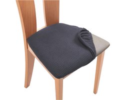 6 Stuks - Stoelhoes - Donkergrijs - Stretch - Chair cover - Hoes - Eetkamerstoel hoes - Universeel - eetkamerstoel - Polyester