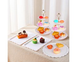 6 stuks taartstandaard, taartplateauset, cupcake-standaard, 3 etages, fruitetagère, bruiloft, verjaardag, babyshower, festival, feest, Kerstmis, feesten, woondecoratie benodigdheden