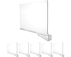 6 stuks transparante plankverdelers - multifunctionele scheidingswanden voor kasten - kledingkast, keuken, boekenkast Kledingkast