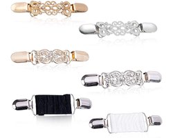 6 Stuks Vintage Cardigan Clips - Vestklem - 3 Stijlen - Sjaalclip - Broche Clip - Vestsluiting - Vestclip Dames - Vestspeld - Sjaal Cinch Clips - Elegante Retro - voor Pullover en Cardigan, Clips voor het Vastmaken van Jas Mantel en Sjaal