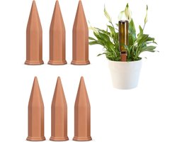 6 Stuks - Waterdruppelaar Keramiek - Terracotta - Watergeefsysteem planten - Beregening Voor Kamerplanten - Bewateringssysteem - Druppelsysteem - Waterdruppelaar Voor Planten - Zelfbewatering - Voor binnen en buitenplanten in vakantiewoningen