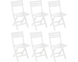 6 Stuks witte kunststof bijzet klapstoelen voor bruiloft of feest
