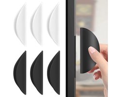 6 stuks Zelfklevende meubelgrepen - Ladekastgrepen - Kastgrepen - Zonder Boren - Handgreep keukenkastjes - Halfronde handgreep - Meubelgrepen - Handgreep keukenkastjes - boren niet nodig - voor keukenkasten - schuifdeuren - Zwart en wit