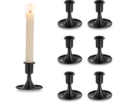 6 stuks, zwarte kandelaars, taps toelopende kandelaars, kandelaars set, vintage tafel centerpieces, Halloween decoratie, bruiloft, Kerstmis, schoorsteenmantel, woondecoratie