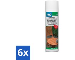 6 x HG Hardhout Vernieuwer 500 ml - Tuinmeubelen - Hardhout - Kleurhersteller - Hout Beschermen - Hout Onderhoud