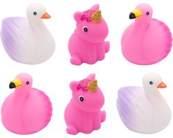 6 x Lichtgevende Drijvende Bad Speeltjes Roze LED Licht Flamingo Eenhoorn Zwaan Zwembad Pool Party