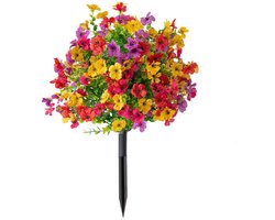 60 cm kunstmatige violette bloembal met metalen fundamenten, nep kunstmatige struiken voor binnen en buiten, kunstmatige violette struik voor bruiloften, feesten en voortuin decoratie (Multicolor)