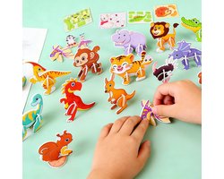 60-delige 3D Mini Dieren Papieren Legpuzzels – Montessori fidget toys Kinder Speelgoed voor Verjaardagen & Schoolbeloningen – Party Cadeaus & Piñata Vullers