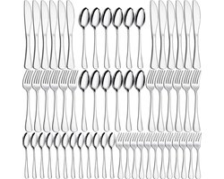 60-delige RVS Bestekset voor 12 Personen - Compleet Diner- en Taartservies
