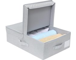 60 l extra grote quilts dekbed dekbed opbergdoos met deksel, stofdichte opbergdoos voor seizoensgebonden beddengoed, lichtgrijs