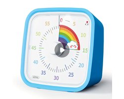 60 Minuten Visuele Timer voor Kinderen - Countdown Timer met Stille Werking - Regenboog Patroon - Ideaal voor Klaslokaal, - Blauw